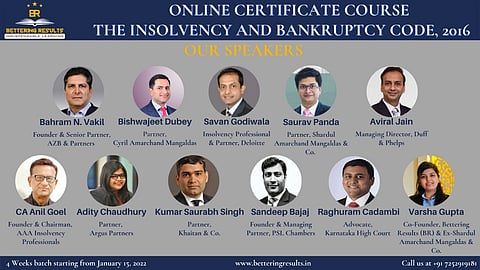 Online Certificate Course on Insolvency and Bankruptcy Code, 2016