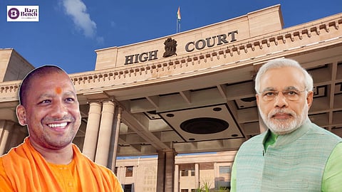 ಅಲಾಹಾಬಾದ್ ಹೈಕೋರ್ಟ್, ಪ್ರಧಾನಿ ನರೇಂದ್ರ ಮೋದಿ (ಬಲ) ಮತ್ತು ಉತ್ತರ ಪ್ರದೇಶ ಮುಖ್ಯಮಂತ್ರಿ ಯೋಗಿ ಆದಿತ್ಯನಾಥ್ (ಎಡ)