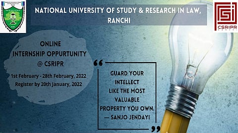 Internship Opportunity by CSRIPR & NUSRL, Ranchi (Apply by Jan 20)