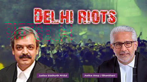 Justice Siddharth Mridul and Justice Anup J Bhambhani with Delhi riots