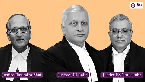 Justice UU lalit, Justice Ravindra bhat and Justice PS Narasimha