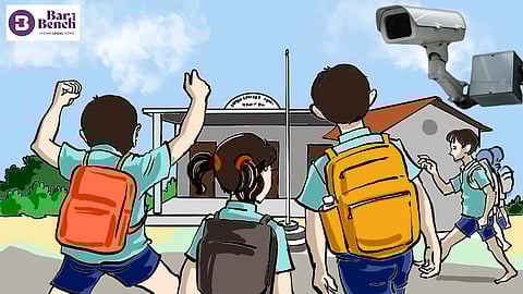 CCTV cameras with school kids