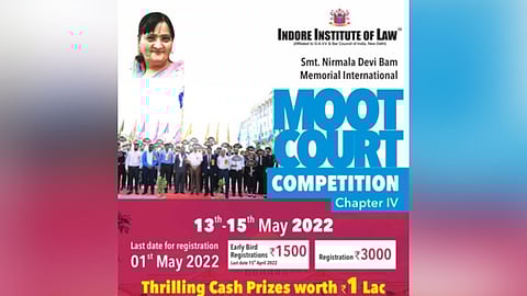 Fifth Nirmala Devi Bam Memorial International Moot Court Competition by Indore Institute of Law (Register by 1 May)