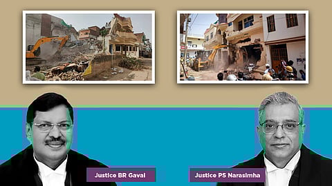 Justices BR Gavai and PS Narasimha and Prayagraj Demolition