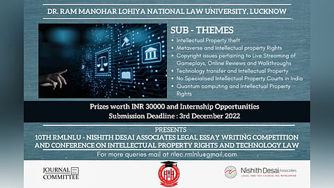 Tenth RMLNLU International Legal Essay Writing Competition and Conference on IPR and Technology Law