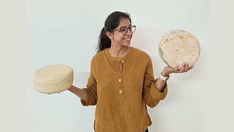 Manya Bhardwaj with her cheese wheels