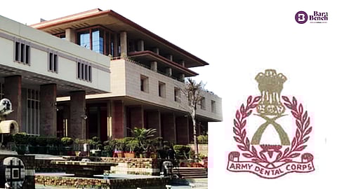 Army Dental Corps insignia with Delhi High Court