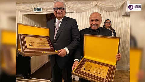 Lalit Bhasin and Harish Salve receive the Lifetime Achievement Award at House of Lords