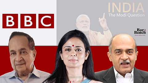 Journalist N Ram, Mahua Moitra and Prashant Bhushan