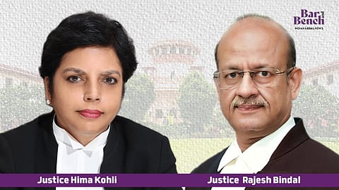 Justice Hima Kohli and  Justice Rajesh Bindal with Supreme Court