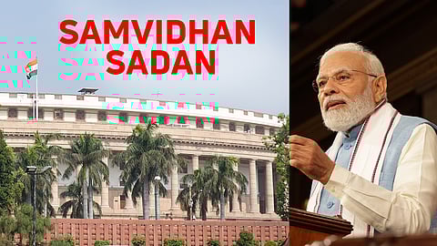 old Parliament and PM Narendra Modi, Samvidhan Sadan