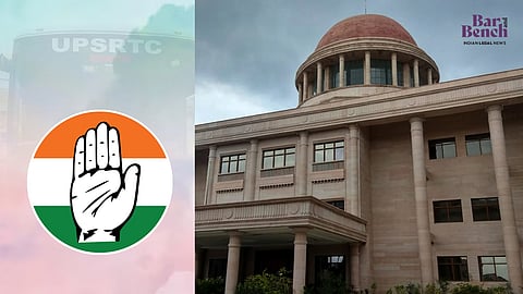 Congress Party Logo and UPSRTC Bus with Allahabad High Court Lucknow bench