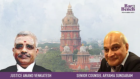 ನ್ಯಾಯಮೂರ್ತಿ ಆನಂದ್ ವೆಂಕಟೇಶ್ ಮತ್ತು ಹಿರಿಯ ವಕೀಲ ಆರ್ಯಮಾ ಸುಂದರಂ