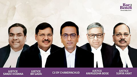CJI DY Chandrachud, Justices Sanjiv Khanna, BR Gavai, Surya Kant and Aniruddha Bose