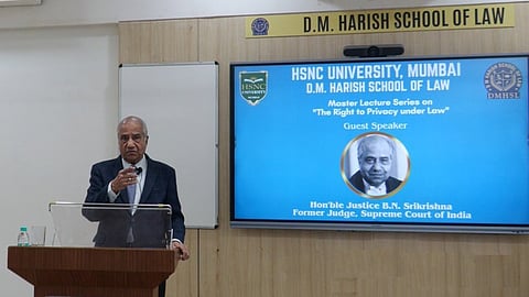 Justice BN Srikrishna discusses Data Privacy at DM Harish School of Law