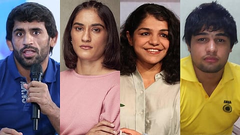 Bajrang Punia, Vinesh Phogat, Sakshi Malik and Satywart Kadian