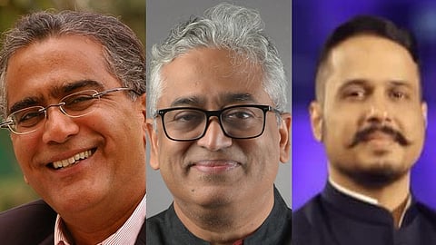 (L-R) Aroon Purie, Rajdeep Sardesai, Shiv Aroor