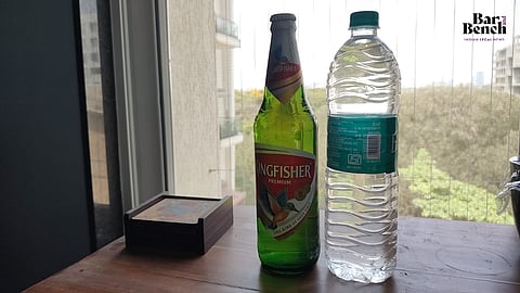 Beer, water bottle