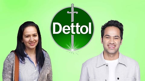 Manjot Marwah (L), Raj Shamani (R), Dettol logo