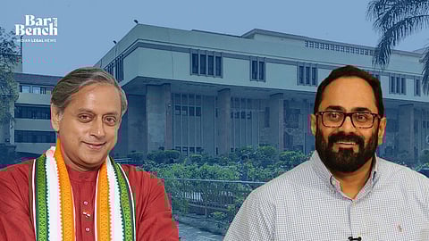 Shashi Tharoor and Rajeev Chandrasekhar with Delhi HC