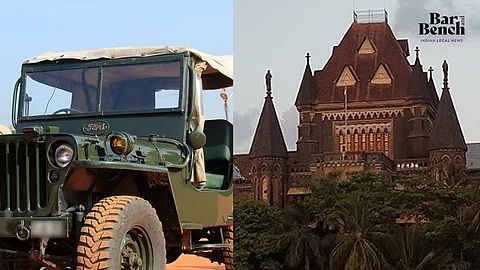 Vintage Ford convertible with Bombay High Court