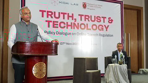 Karnataka IT Minister Priyank Kharge (L) at NLSIU Ikigai Law event