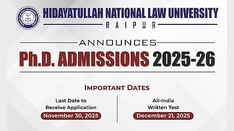 HNLU Ph.D. Admissions 2025-26