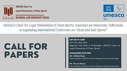 NLU Delhi UNESCO Clean Sports Chair Call for Papers