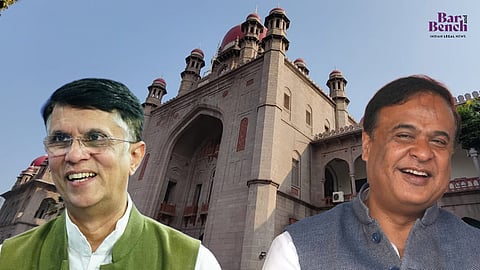 Pawan Khera, Himanta Biswa Sarma with Telangana High Court
