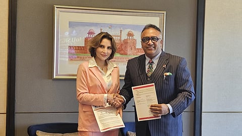 Pavani Sibal, Professor C. Raj Kumar at the MoU Signing