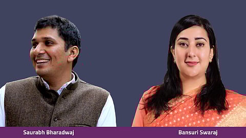 AAP Saurabh Bharadwaj and Bansuri Swaraj