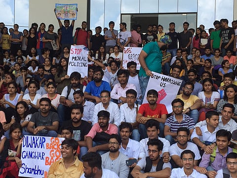 RMLNLU students on protest over alleged sexual harassment, administrative inefficiency