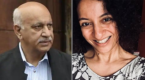 MJ Akbar (L), Priya Ramani (R)