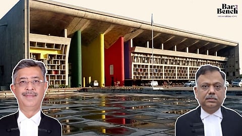 Justices Ajay Tewari and Pankaj Jain with Punjab & Haryana High Court