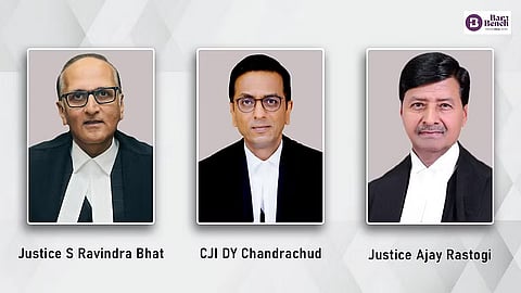 Justice S Ravindra Bhat, CJI DY Chandrachud and Justice Ajay Rastogi