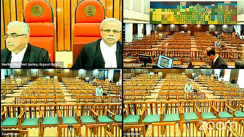 empty court rooms in Gujarat HC