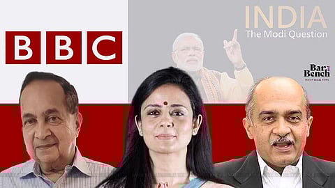 Journalist N Ram, Mahua Moitra and Prashant Bhushan