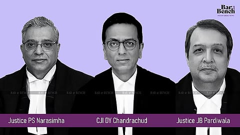 Justice PS Narasimha, CJI DY Chandrachud and Justice JB Pardiwala