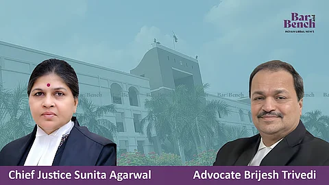 Chief Justice Sunita Agarwal, Advocate Brijesh Trivedi and Gujarat High Court