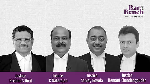 Justices Krishna S Dixit, K Natarajan, Sanjay Gowda and Hemant Chandangoudar