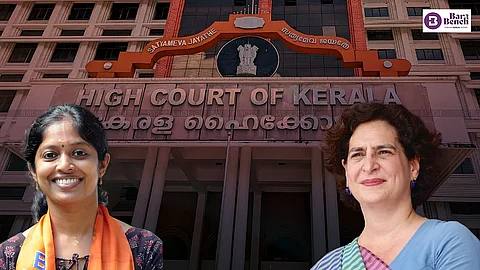 BJP leader Navya Haridas and Priyanka Gandhi with Kerala HC