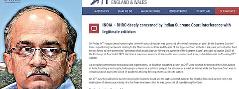 ನ್ಯಾಯಬದ್ಧ ವಿಮರ್ಶೆ ಮಾಡುವ ಅಧಿಕಾರ ವಕೀಲರಿಗಿದೆ: ಪ್ರಶಾಂತ್ ಭೂಷಣ್ ಪರ ಧ್ವನಿ ಎತ್ತಿದ ಬಿಎಚ್ಆರ್ಸಿ