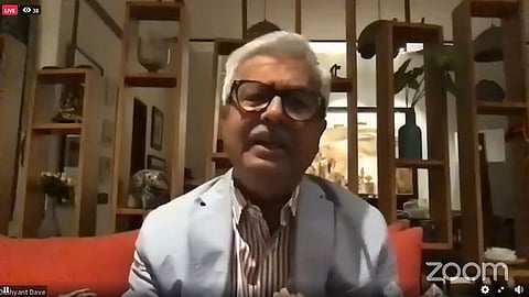Senior Advocate Dushyant Dave speaking at the webinar
