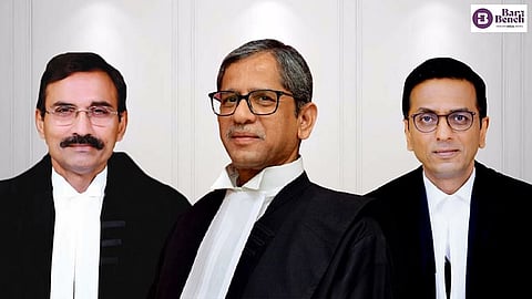 CJI NV Ramana, Justice L Nageswara Rao, Justice D Y Chandrachud