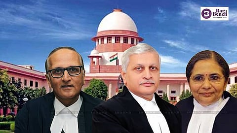 Justices UU Lalit, Ravindra Bhat and Bela Trivedi