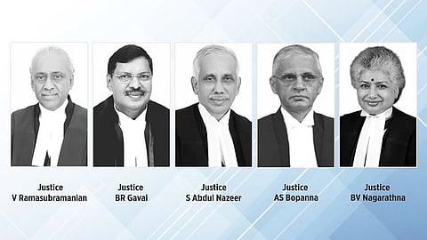 Justices Ramasubramanian, BR Gavai, Abdul Nazeer,  AS Bopanna, BV Nagarathna