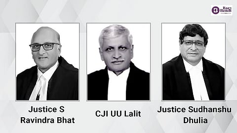 Justice S Ravindra Bhat, CJI UU Lalit and Justice Sudhanshu Dhulia