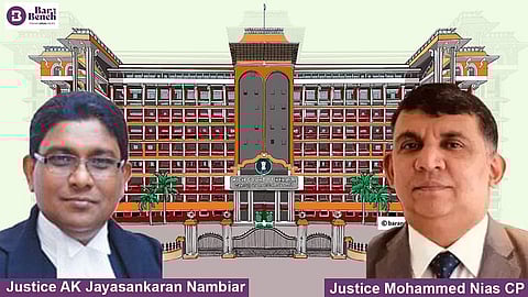 Justice AK Jayasankaran Nambiar, Justice Mohammed Nias CP and Kerala High Court