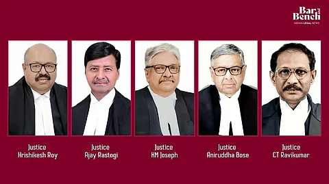 Justices Hrishikesh Roy, Ajay Rastogi, KM Joseph, Aniruddha Bose, CT Ravikumar