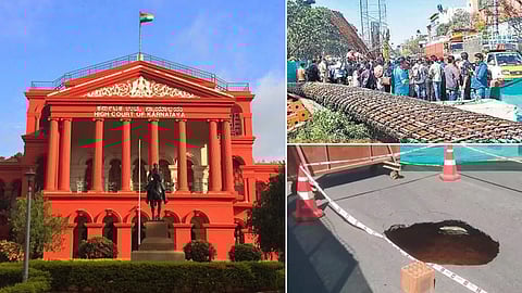 Karnataka HC, Metro Pillar Collapse and Big Pathole at Brigade Road